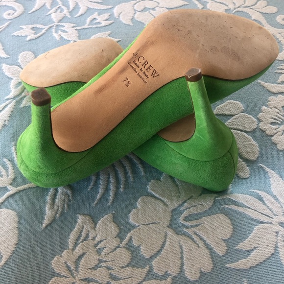 J.CREW HEELS SUEDE GREEN - Picture 5 of 9